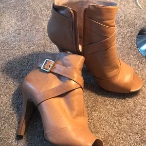 Leather Vince Camuto Peep Toe Bootie